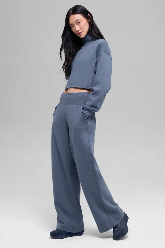 Serenity Jogginghose mit weitem Bein – Bluestone