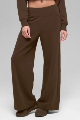Serenity Jogginghose mit weitem Bein – Espresso