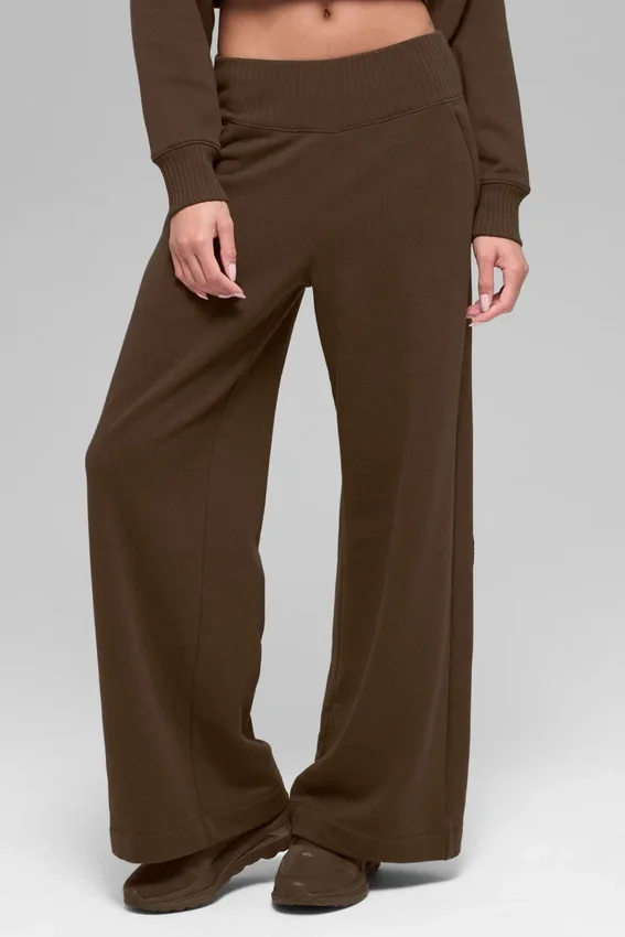 Serenity Jogginghose mit weitem Bein – Espresso
