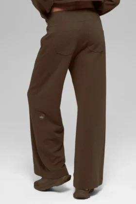 Serenity Jogginghose mit weitem Bein – Espresso