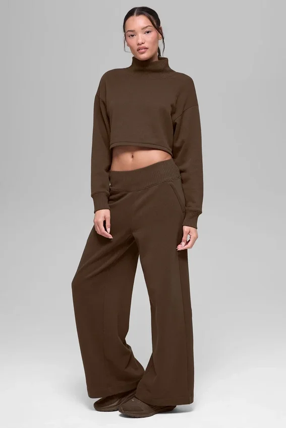 Serenity Jogginghose mit weitem Bein – Espresso