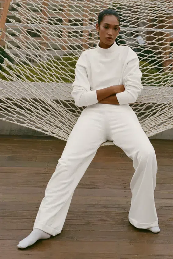 Serenity Jogginghose mit weitem Bein – Ivory