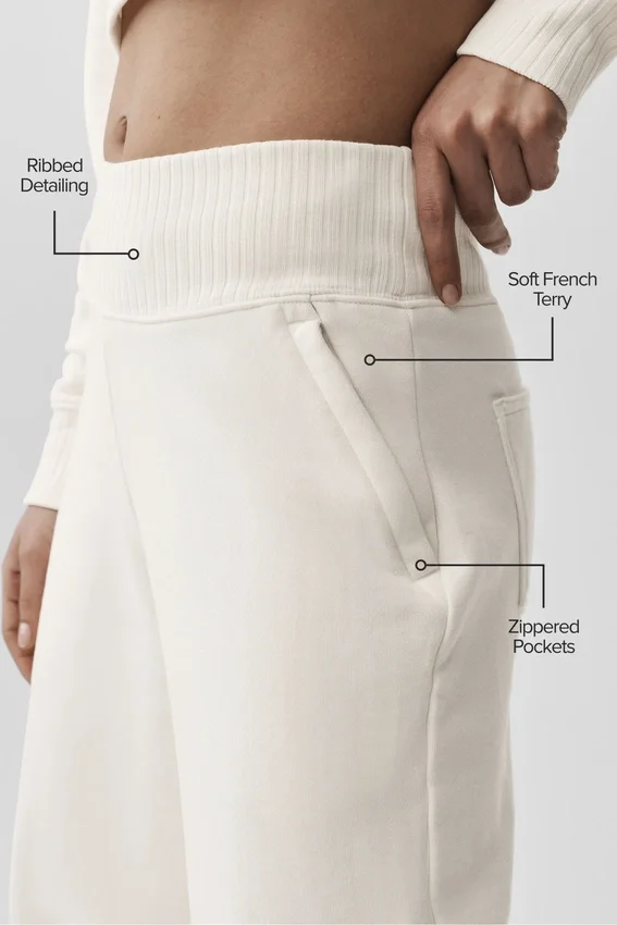 Serenity Jogginghose mit weitem Bein – Ivory