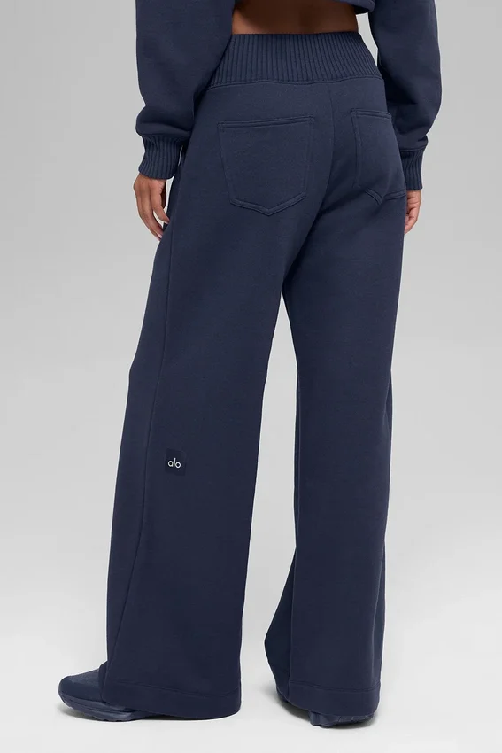 Serenity Jogginghose mit weitem Bein – Navy