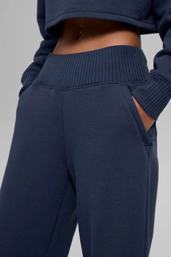 Serenity Jogginghose mit weitem Bein – Navy