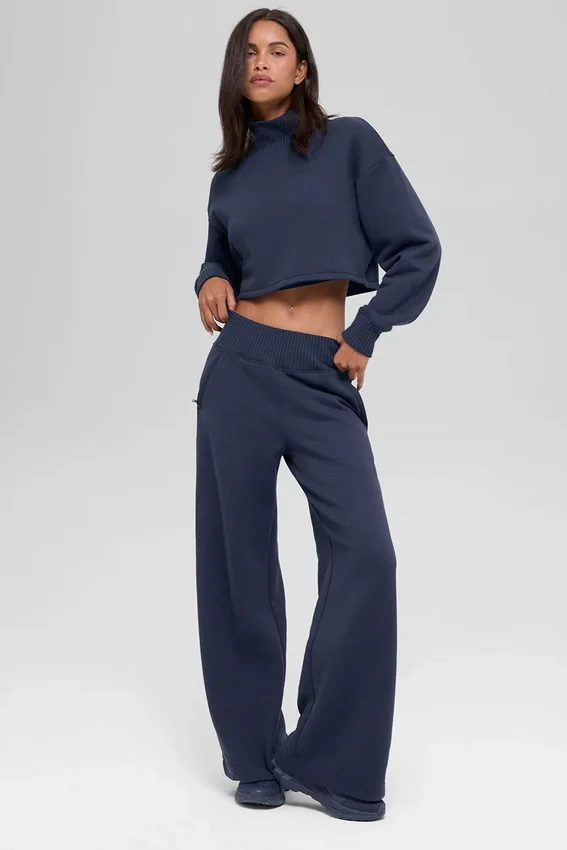 Serenity Jogginghose mit weitem Bein – Navy