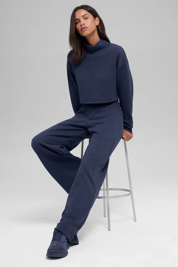 Serenity Jogginghose mit weitem Bein – Navy