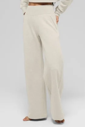 Serenity Jogginghose mit weitem Bein – Oatmeal Heather