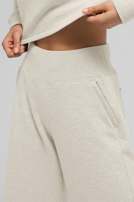 Serenity Jogginghose mit weitem Bein – Oatmeal Heather