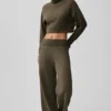 Serenity Jogginghose mit weitem Bein – Olive Tree