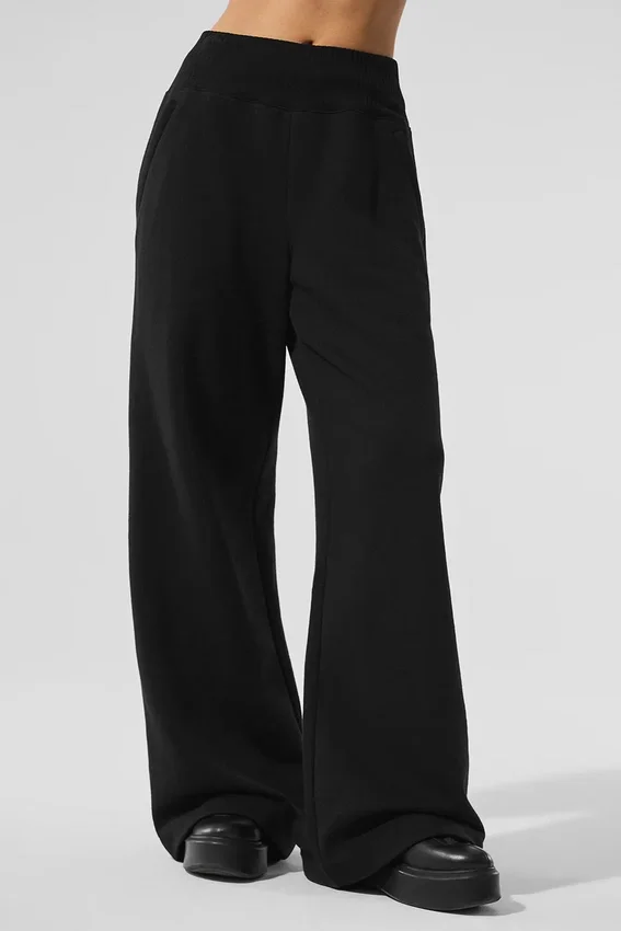 Serenity Jogginghose mit weitem Bein – Schwarz