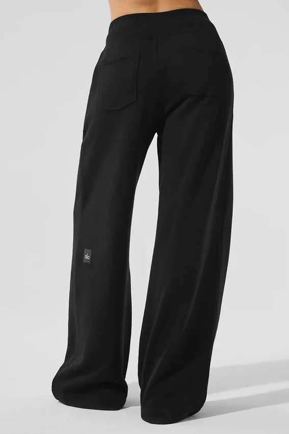 Serenity Jogginghose mit weitem Bein – Schwarz