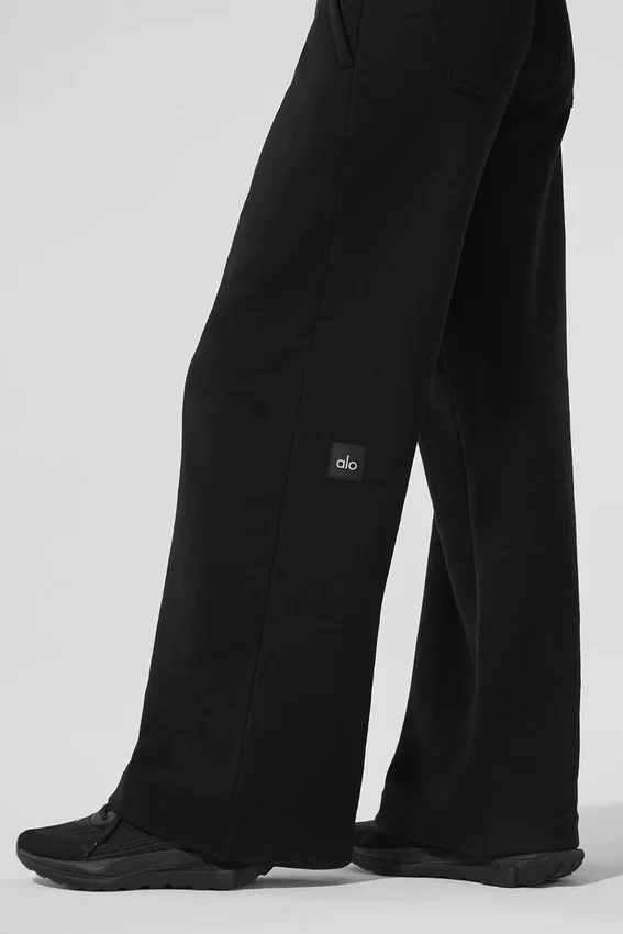 Serenity Jogginghose mit weitem Bein – Schwarz