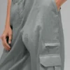 Sheer Game Time Leggings mit weitem Bein – Lunar Grey