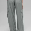 Sheer Game Time Leggings mit weitem Bein – Lunar Grey