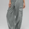 Sheer Game Time Leggings mit weitem Bein – Lunar Grey
