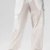 Sheer Game Time Leggings mit weitem Bein – Weiß
