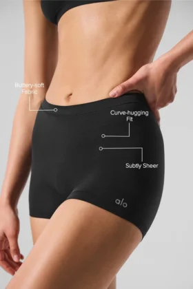 Sheer Glow Boyshort – Schwarz
