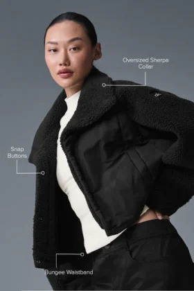 Sherpa Cozy Escape Puffer – Schwarz/Schwarz