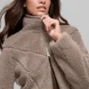 Sherpa Cropped Slope Side Jacke – Chai Latte