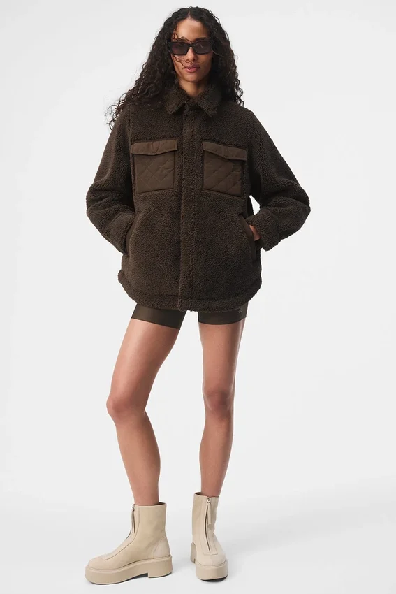 Sherpa Edge Shacket – Espresso