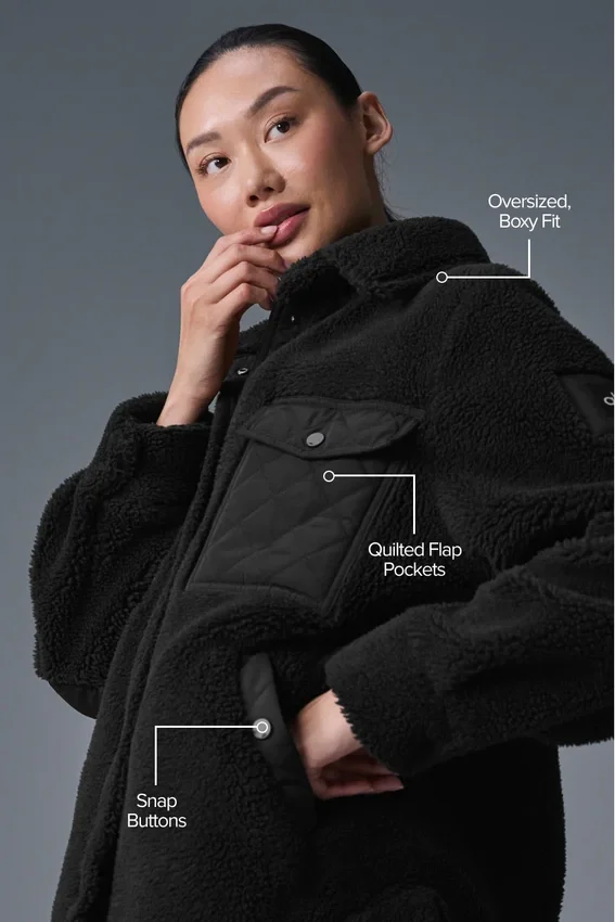 Sherpa Edge Shacket – Schwarz