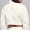 Sherpa-Jacke mit schrägem Saum – Elfenbein