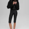 Sherpa-Jacke mit seitlichem Schlitz – Schwarz