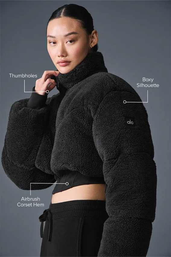 Sherpa Main Act Korsett-Daunenjacke – Schwarz