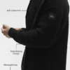 Shift Knit Button-up mit Langarmshirts – Schwarz