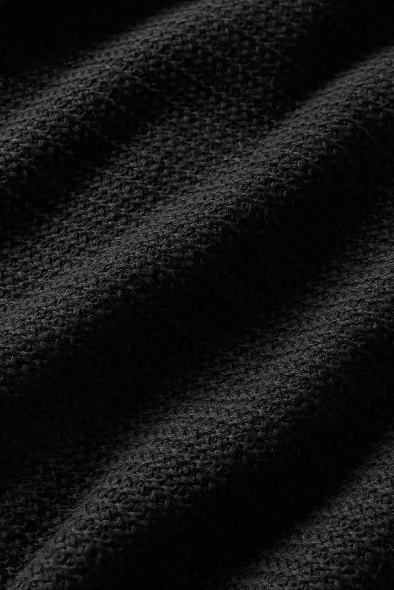 Shift Knit Button-up mit Langarmshirts – Schwarz