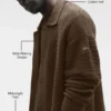 Shift Knit Langarmshirt mit Knopfleiste – Espresso