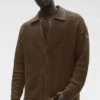 Shift Knit Langarmshirt mit Knopfleiste – Espresso