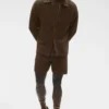 Shift Knit Langarmshirt mit Knopfleiste – Espresso