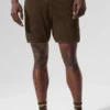 Shorts aus offenem Strick – Espresso