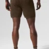 Shorts aus offenem Strick – Espresso