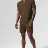 Shorts aus offenem Strick – Espresso
