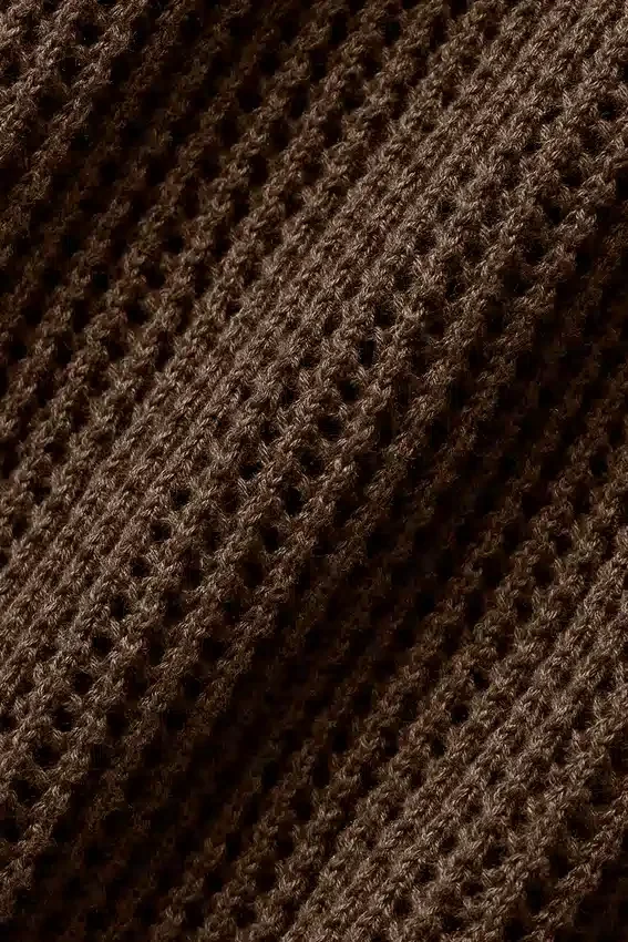 Shorts aus offenem Strick – Espresso