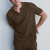 Shorts aus offenem Strick – Espresso