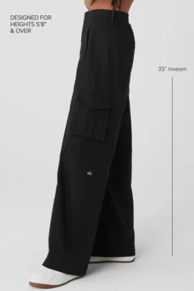 Show off Cargo-Hose mit weitem Bein (lang) – Schwarz