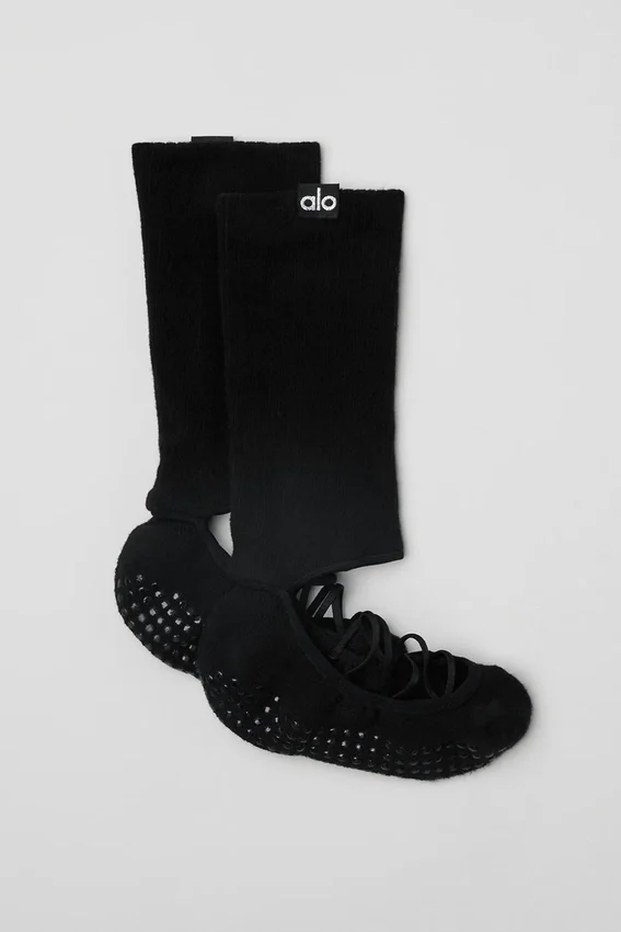 Siren Grip-Socken mit Riemchen für Damen – Schwarz