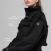 „Snowfall“-Kurzjacke aus Kunstlammfell – Schwarz