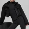 „Snowfall“-Kurzjacke aus Kunstlammfell – Schwarz