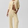 Snuggle Up Pullover – High-Waist Hose mit weitem Bein – Candlelight Yellow