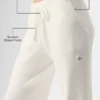 Snuggle Up Pullover Hose mit High-Waist und weitem Bein – Elfenbein