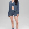 Snuggle Up Pullover – Kurzer Cardigan – Bluestone