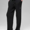 Snuggle Up Pullover-Leggings mit High-Waist und weitem Bein – Schwarz