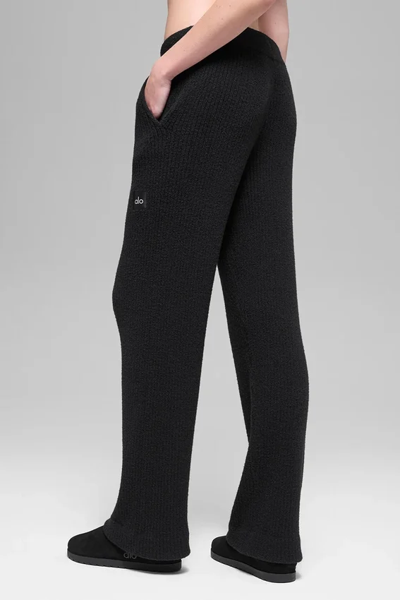 Snuggle Up Pullover-Leggings mit High-Waist und weitem Bein – Schwarz