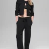 Snuggle Up Pullover-Leggings mit High-Waist und weitem Bein – Schwarz