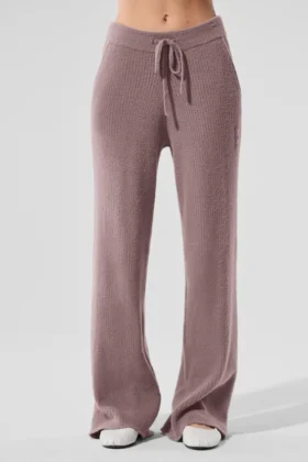 Snuggle Up Pullover mit High-Waist-Hose und weitem Bein – Mushroom